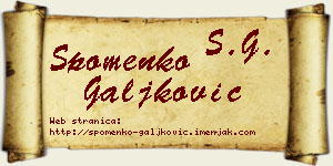 Spomenko Galjković vizit kartica